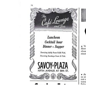 Cafe Lounge Savoy Plaza New York City Advertisement 1950s Vintage Print Ad 9 in